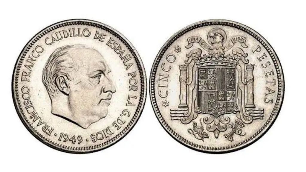 Moneda de cinco pesetas de 1949