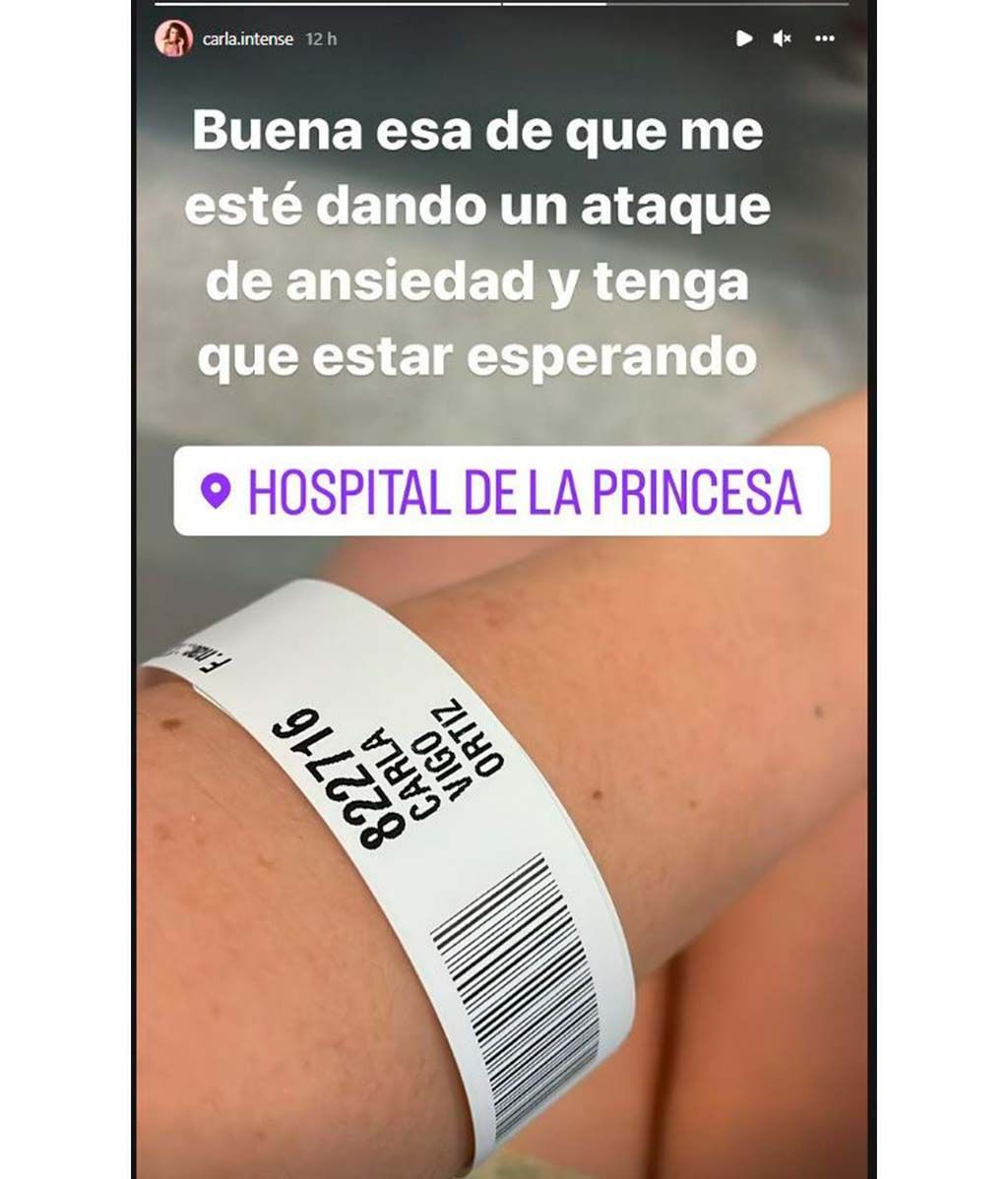 Carla Vigo acaba en el hospital por un ataque de ansiedad