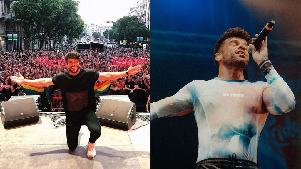 Ricky Merino en el Orgullo 2019 y 2021