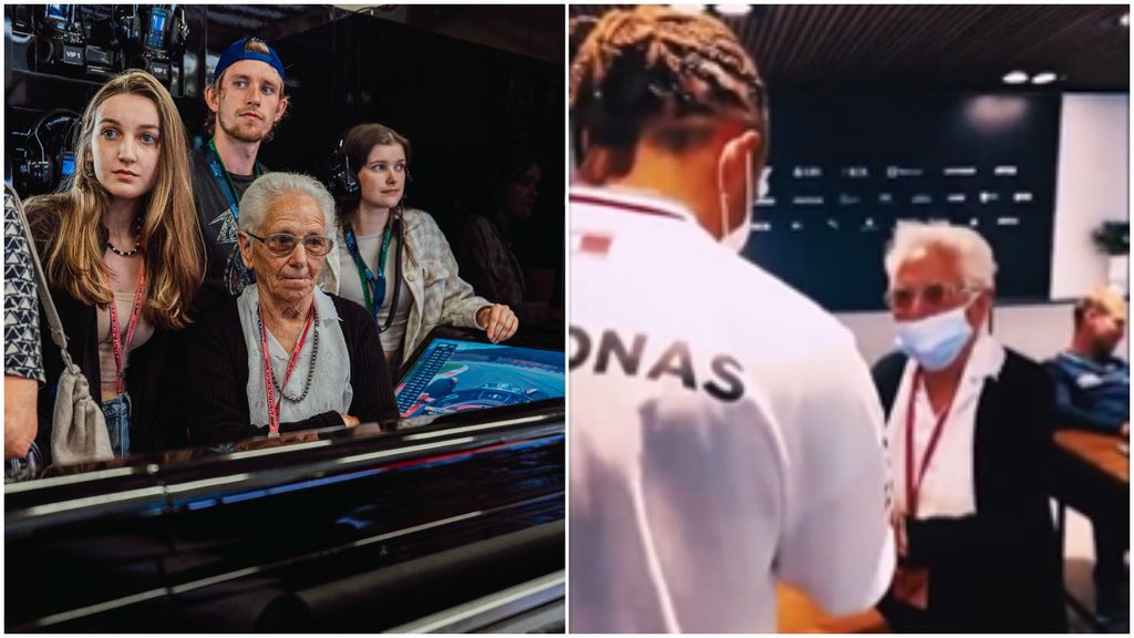 Una adorable abuela cumple su sueño de visitar un paddock de Fórmula 1 en Austria: "Mi padre está contento"