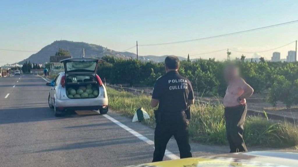 Cazado el ladrón de sandías gracias a los drones de la Policía: 350 kilos que asegura eran “para consumo propio”