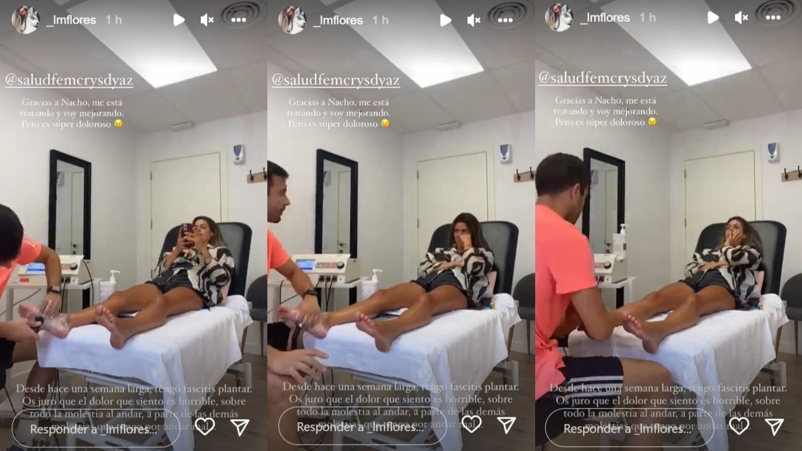 Laura Matamoros cuenta que tiene fascitis plantar