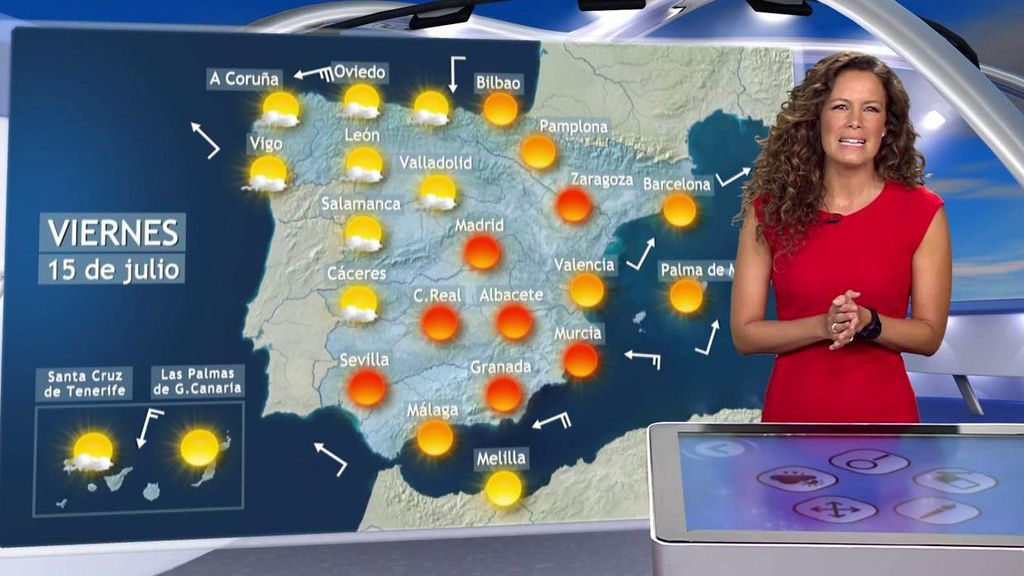 Ola de calor con 45 grados y calima: el tiempo para el viernes en España