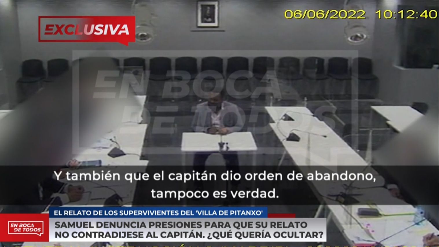 Samuel asegura que el capitán lo obligó a mentir en su relato