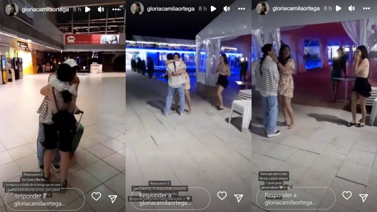 Gloria Camila Ortega muestra el emotivo reencuentro con su amiga y su familia