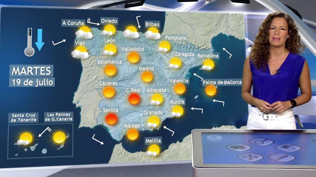 El martes aumenta el riesgo de tormentas y caerán las temperaturas