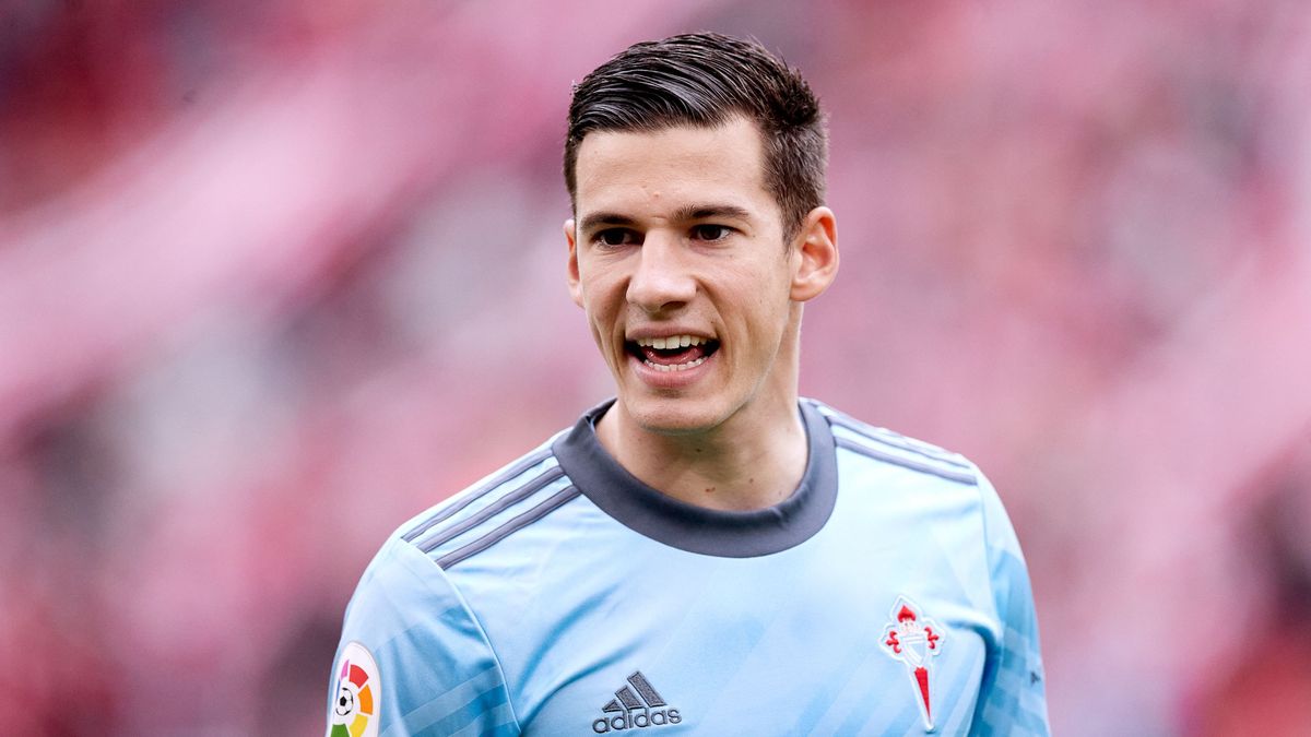 Santi Mina, en un partido del Celta. Santi Mina, en un partido del Celta.