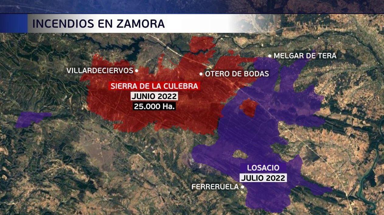 Las imágenes del epicentro del incendio en España: Zamora, zona de guerra