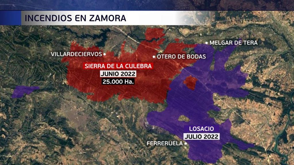 Mapa incendios de Zamora