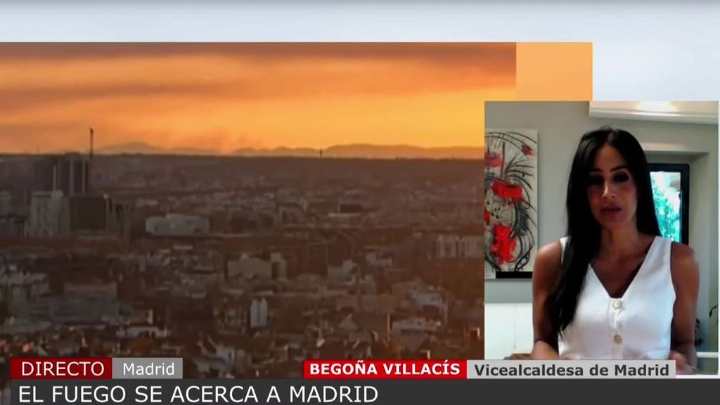 Begoña Villacís, ante la proximidad del fuego a Madrid: “Es una situación de riesgo evidente”