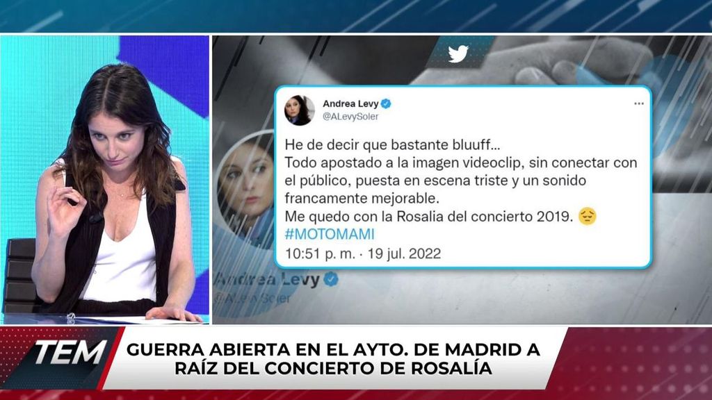 Andrea Levy habla del concierto de Rosalía