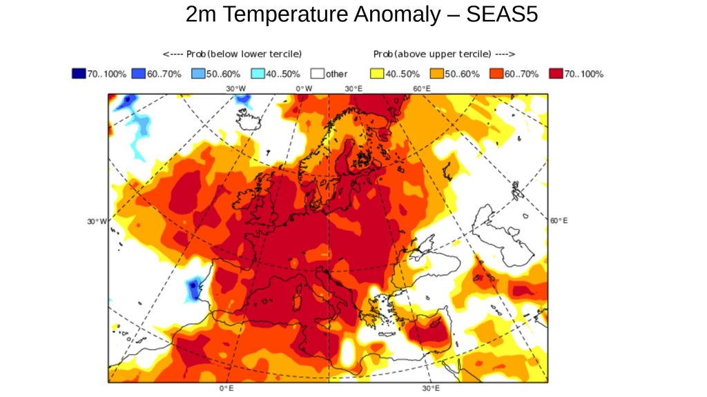 Anomalía de la temperatura prevista para agosto 2022