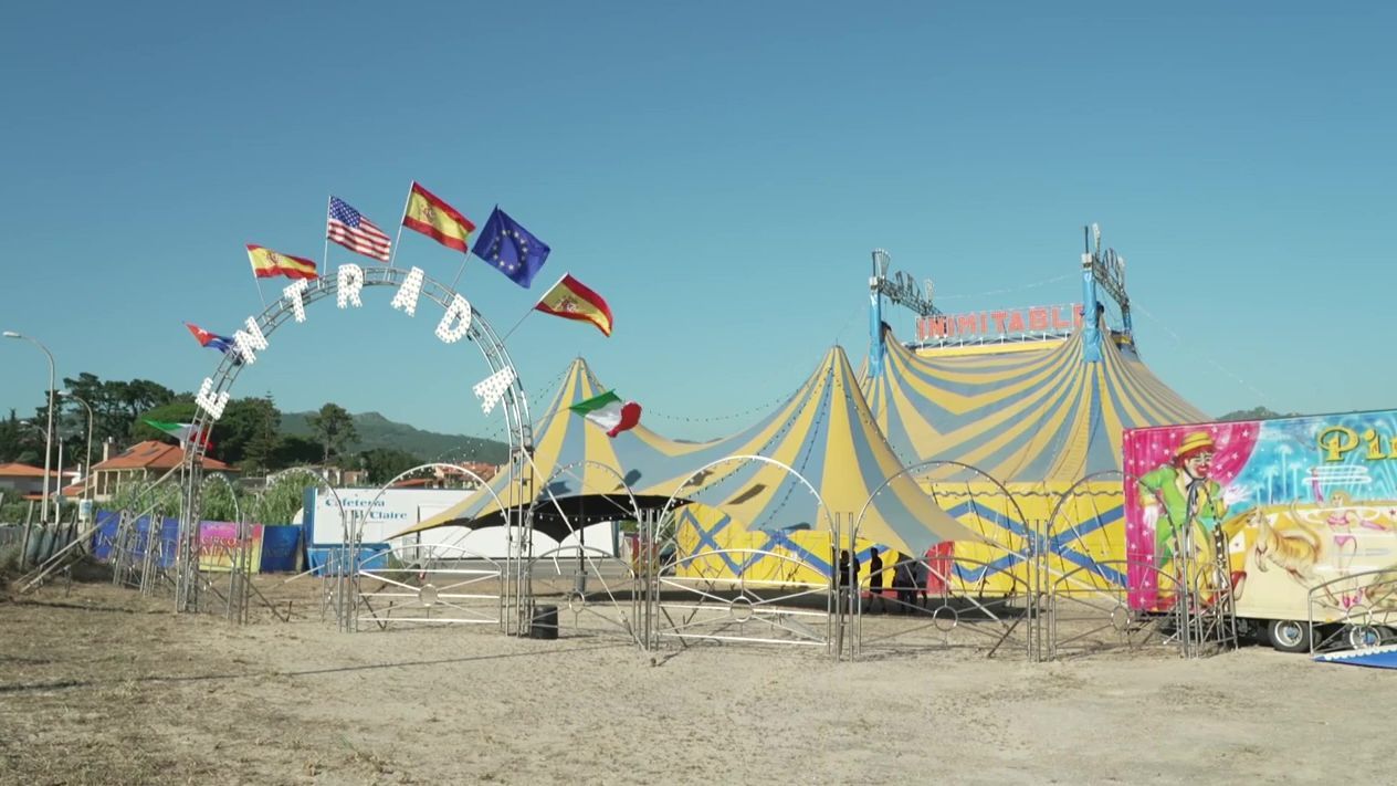 La carpa del circo ucraniano, Ihrashka, luce en Nigrán Pontevedra