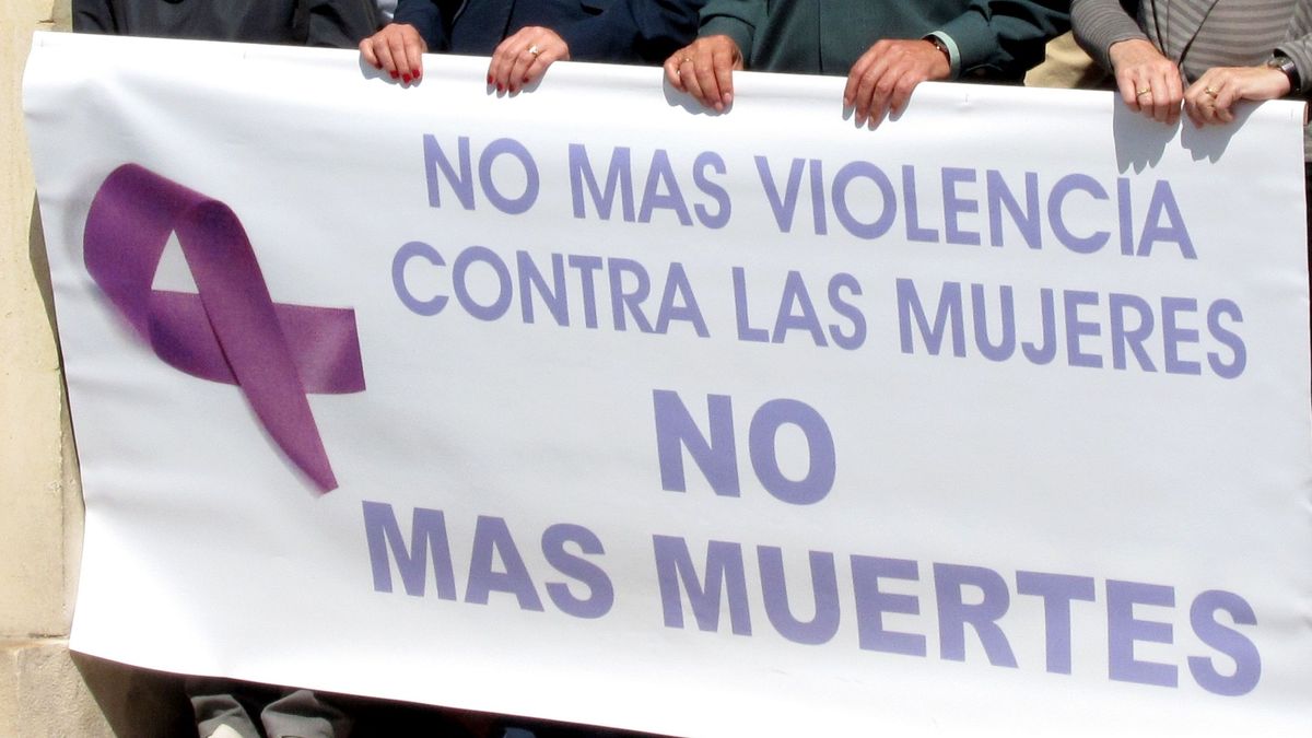 Pancarta contra la violencia de género