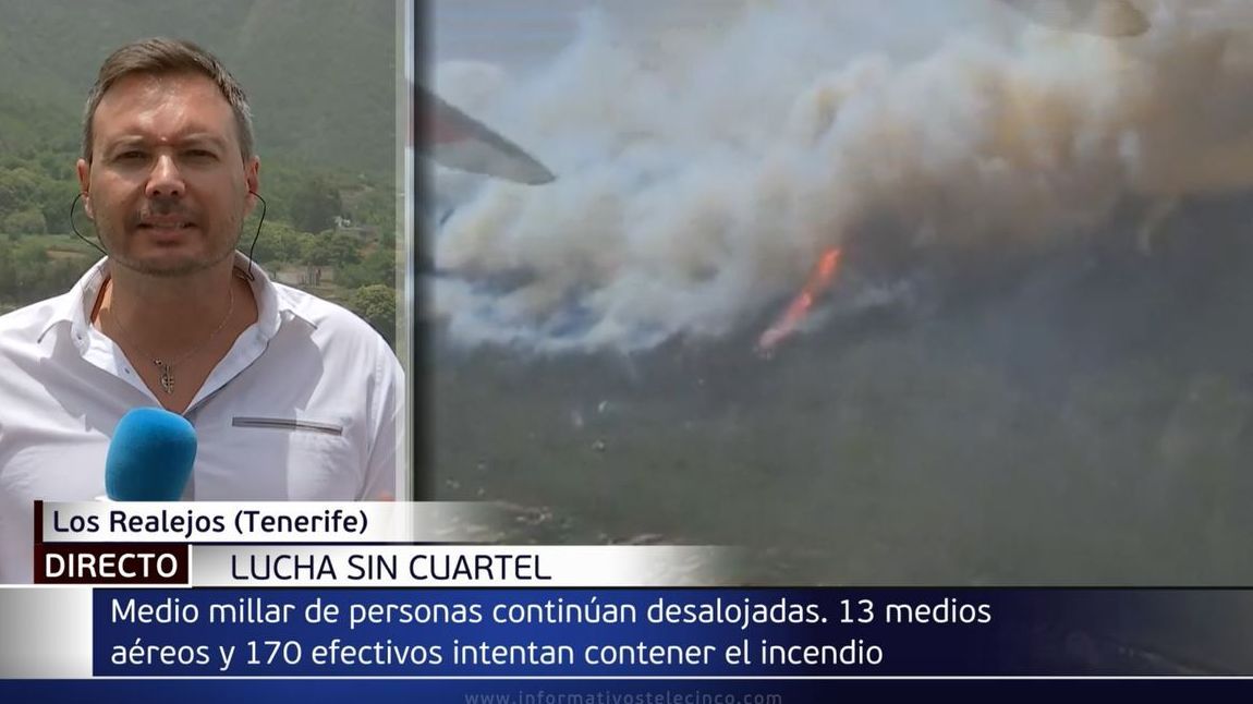 Las llamas del incendio de Tenerife devoran más de 2.400 hectáreas