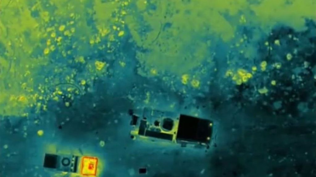 El incendio de Tenerife, visto desde la perspectiva de un dron de la UME con cámara térmica