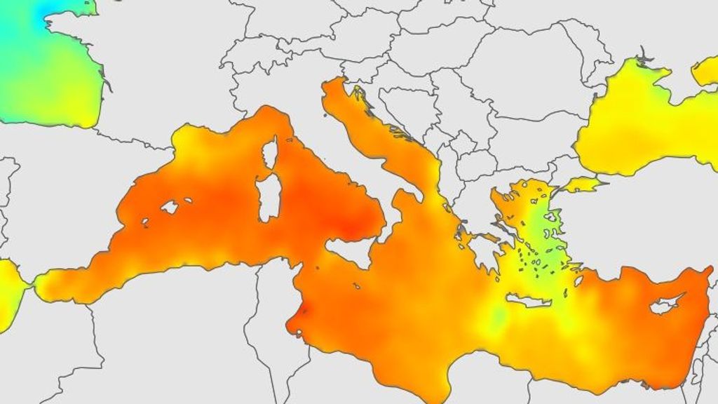 Temperatura de la superficie del mar el 24 de julio de 2022