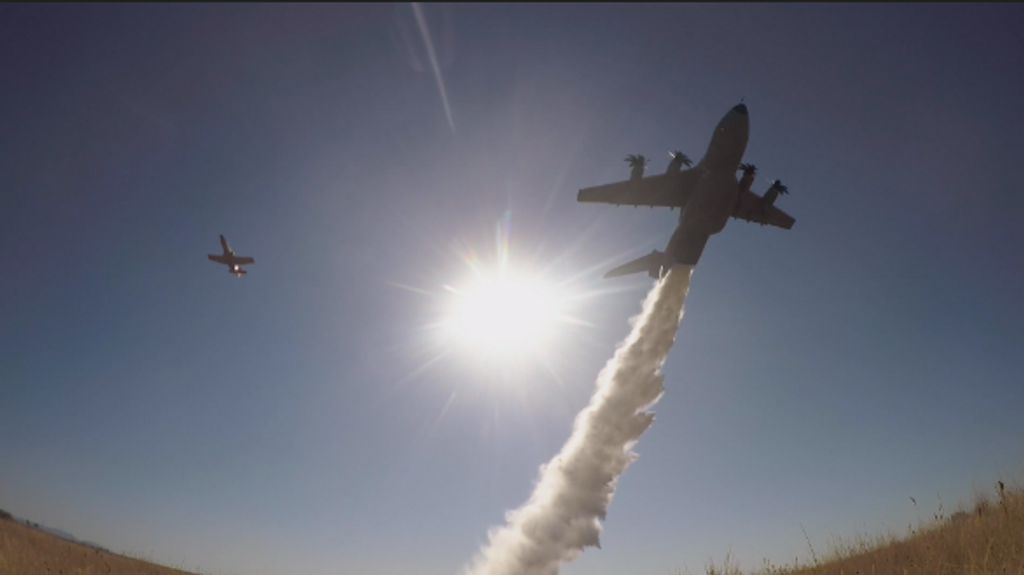 Airbus prueba un kit de extinción de incendios incorporado en un avión de pasajeros