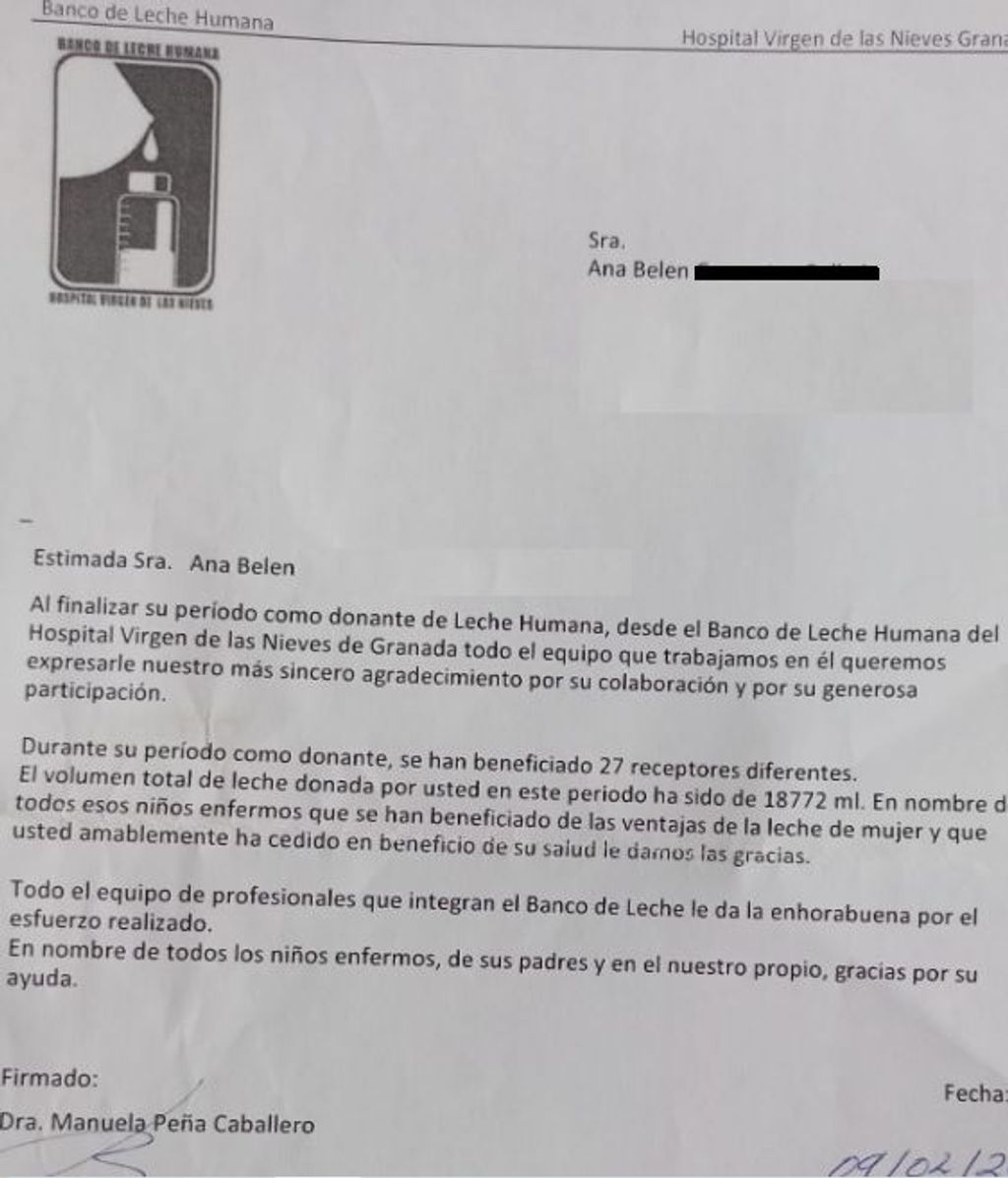Carta madre donante