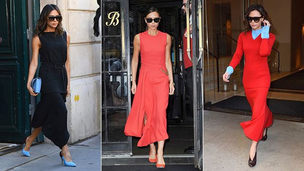 Victoria Beckham con vestidos y faldas