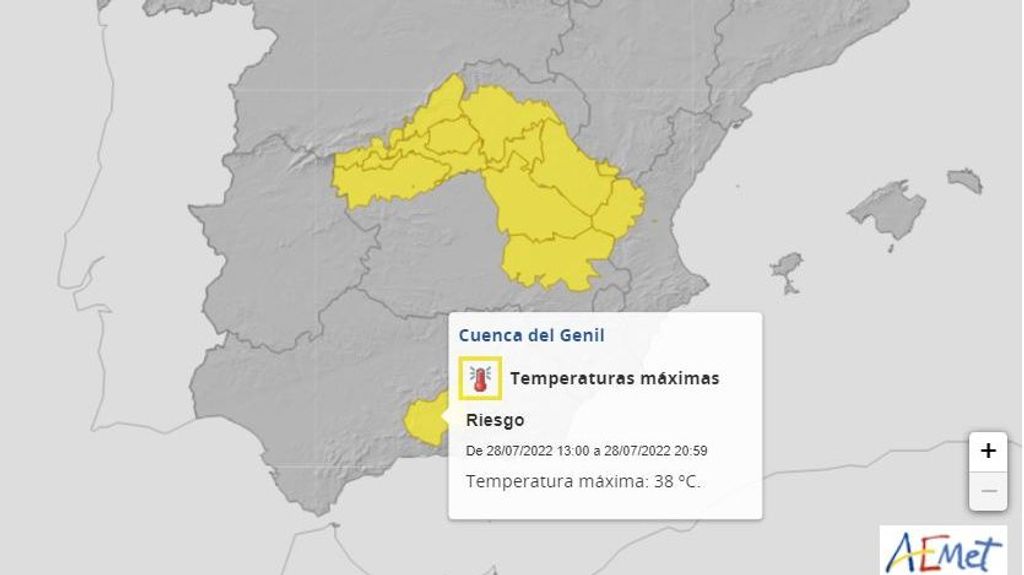 Avisos por calor previstos para el jueves 28