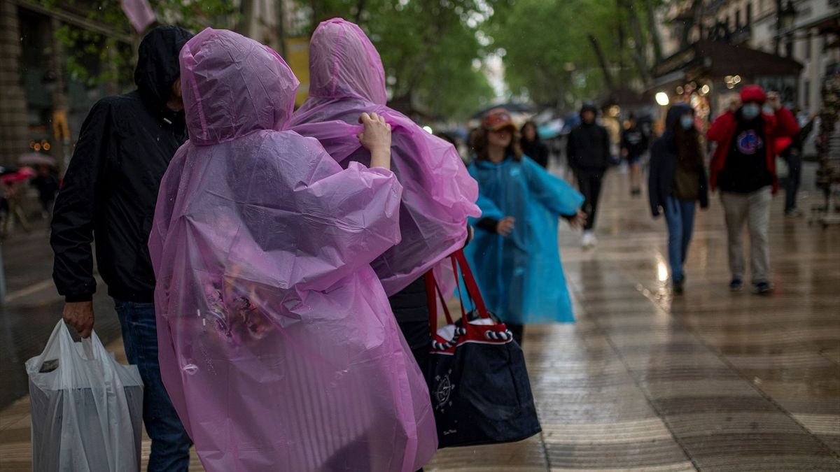 EuropaPress 4401126 varias personas cubren lluvia chubasqueros feria literaria sant jordi dia (1)