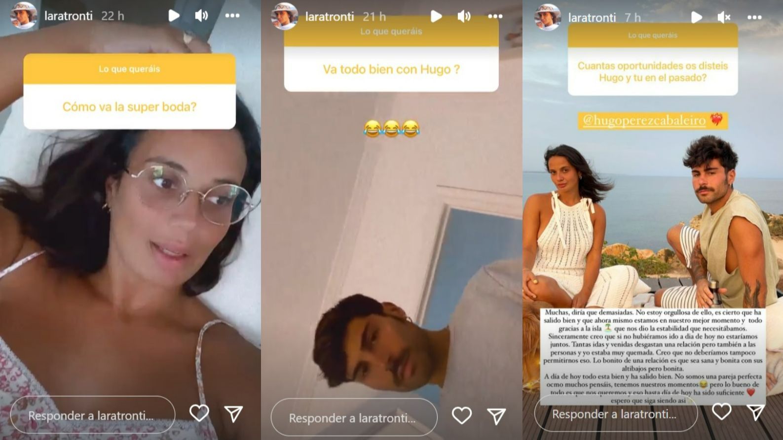 Lara Tronti se sincera acerca de su relación con Hugo Pérez