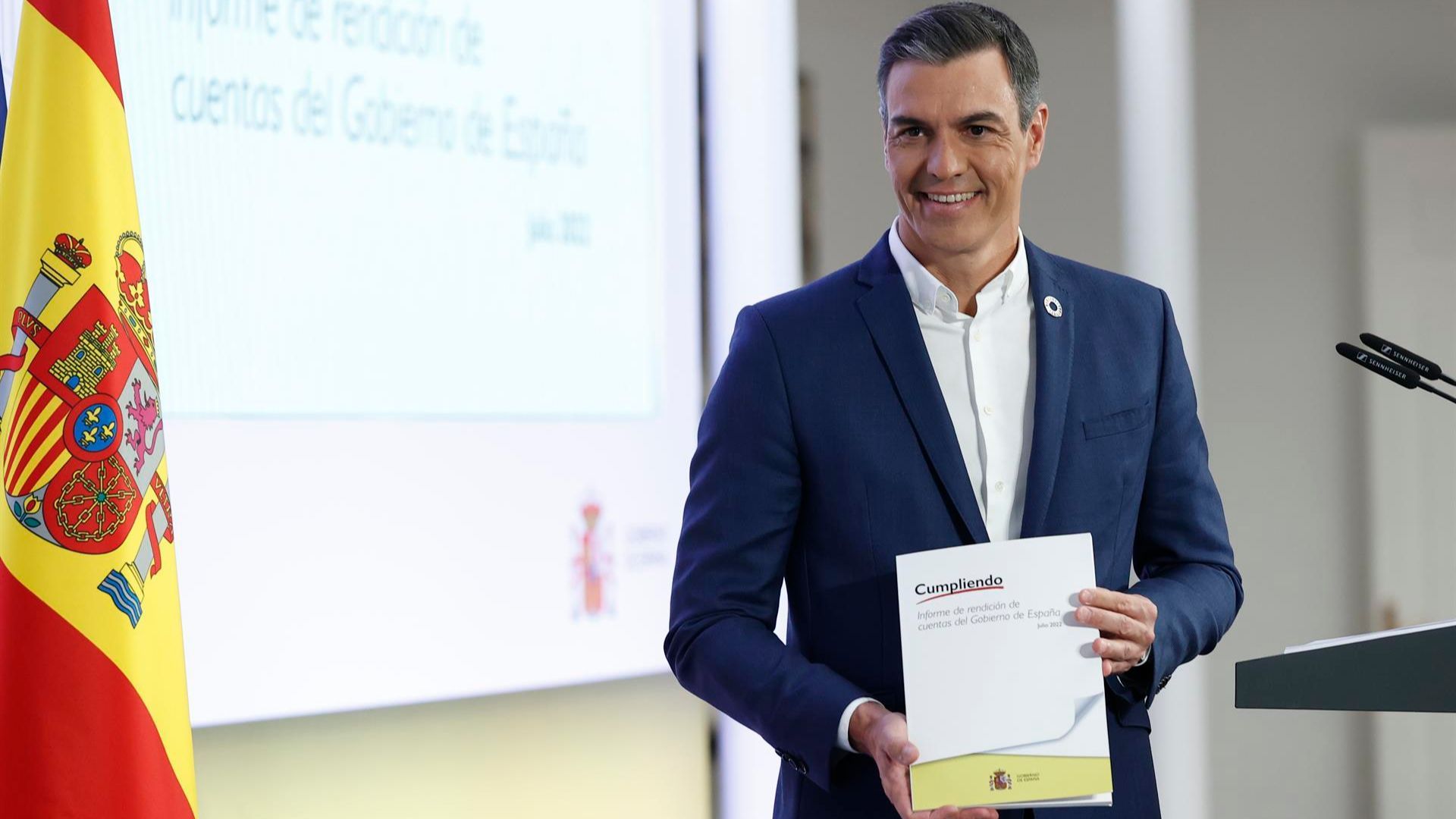 Pedro Sánchez anuncia un "paquete de medidas urgentes para la eficiencia y el ahorro energético" (Julio 2022)