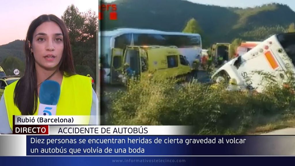 Vuelca un autocar de 50 pasajeros en Rubió, Barcelona: 20 heridos, 10 de ellos de cierta gravedad