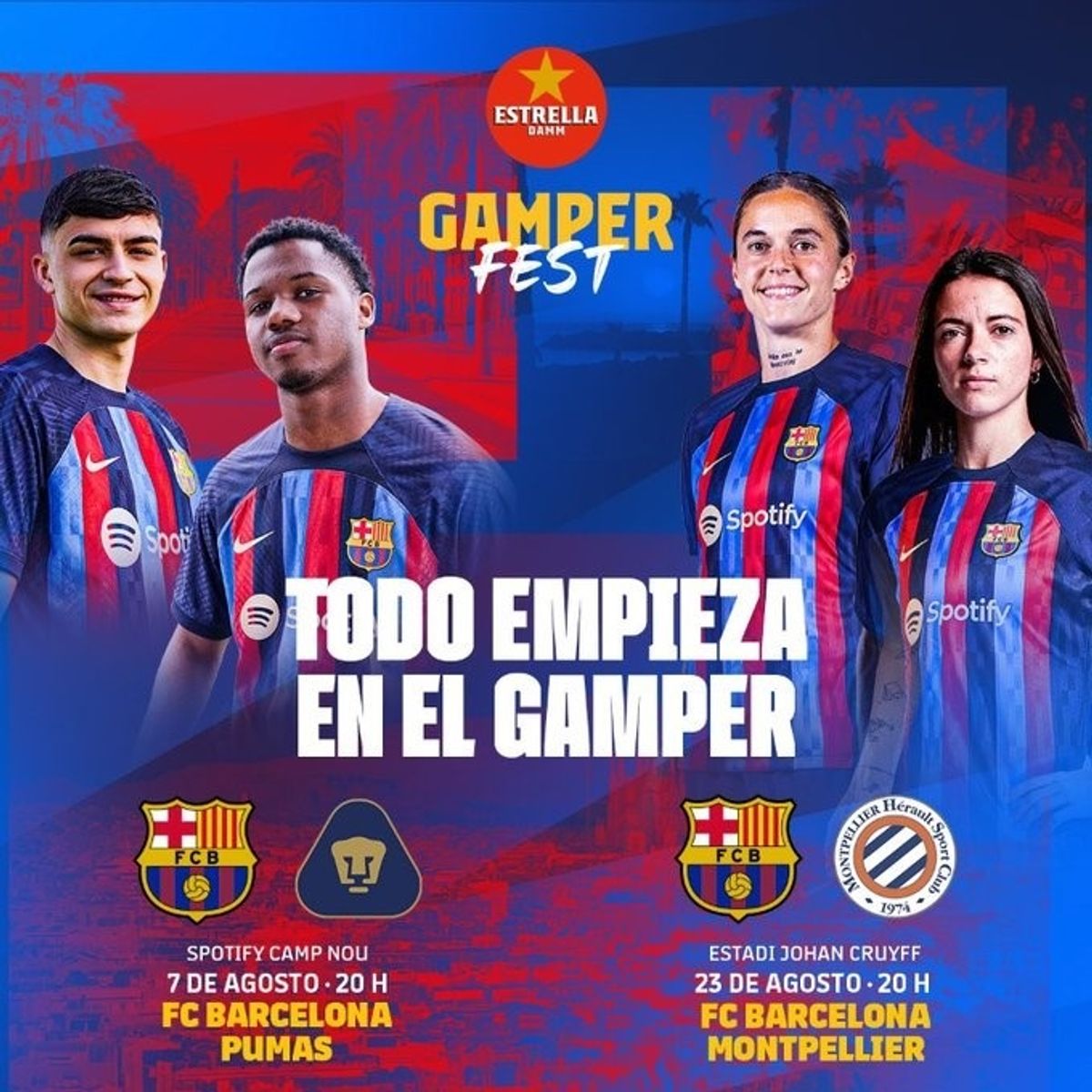 Pumas y Montpellier, rivales del Barça masculino y femenino en el Trofeo Joan Gamper