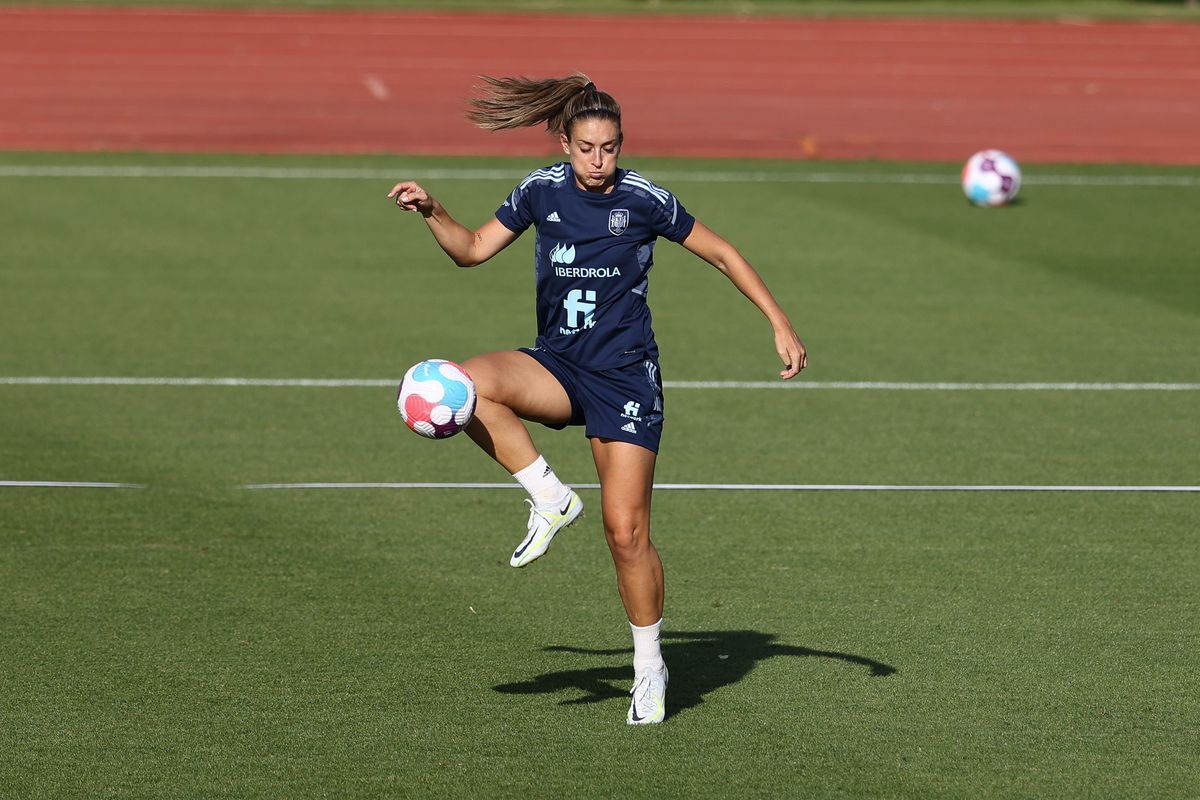 Alexia Putellas in action during the training session of Spain Women Team at Ciudad del Futbol on June 22, 2022, in Las Rozas, Madrid, Spain.