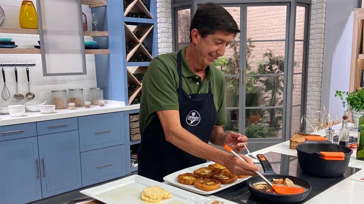 El exvicepresidente de la Junta de Andalucía Juan Marín prepara torrijas en el programa de Canal Sur TV 'Cómetelo'. El exvicepresidente de la Junta de Andalucía Juan Marín prepara torrijas en el programa de Canal Sur TV 'Cómetelo'.