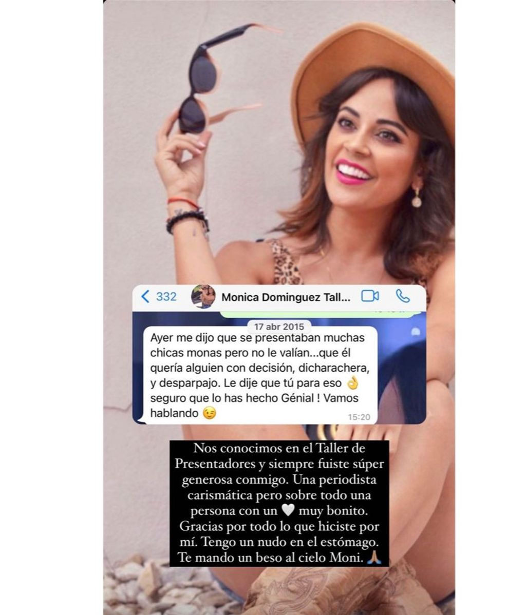 Cristina Porta se despide de su amiga Mónica Domínguez