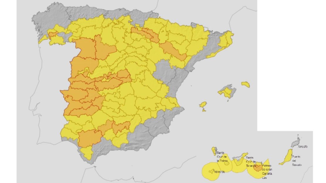 Avisos por calor y fenómenos costeros previstos para el martes, 2