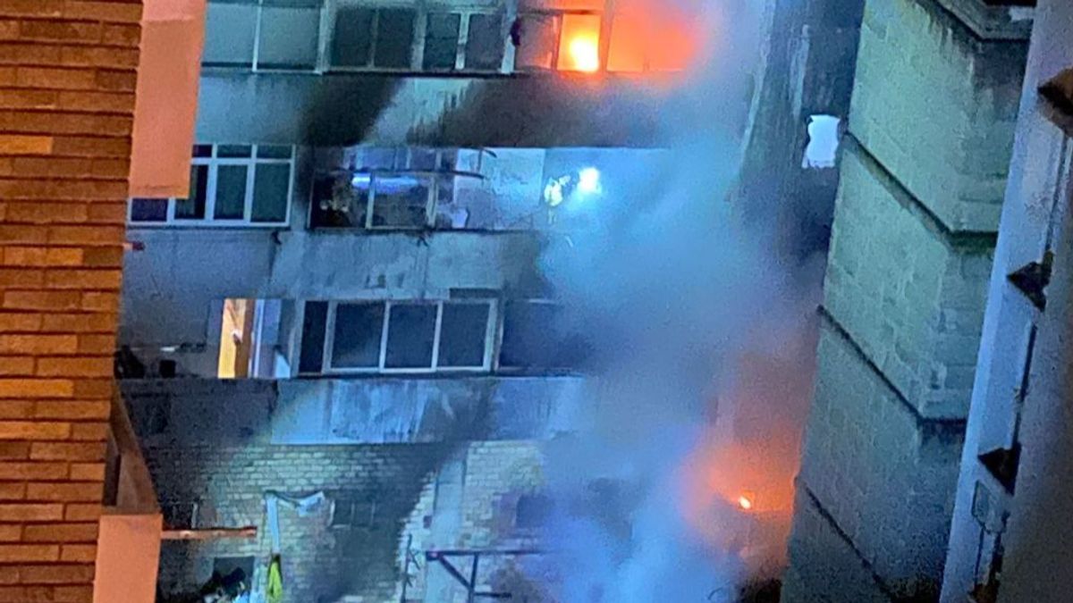 Momento del incendio. Momento del incendio.