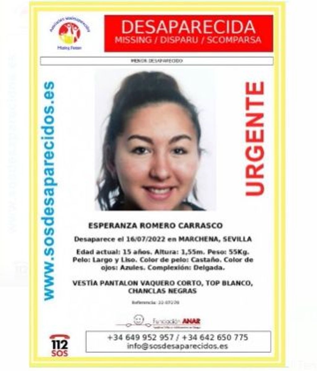 Esperanza Romero Carrasco, desaparecida en Marchena el 16 de julio de 2022