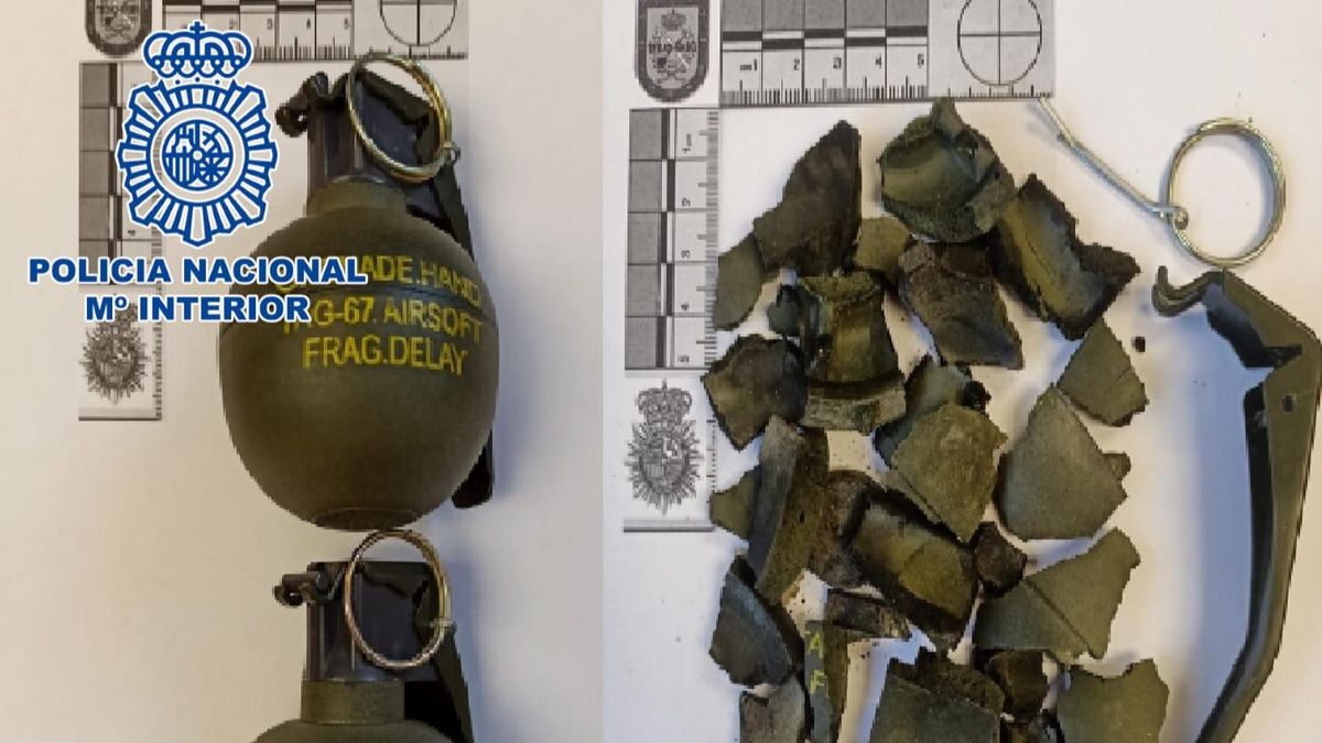 Una de las granadas interceptadas Una de las granadas interceptadas