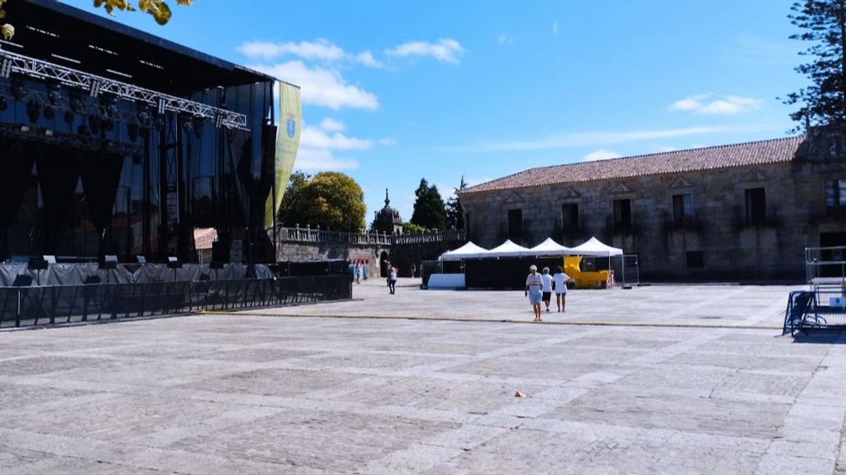 Plaza en la que se celebró el concierto, este jueves. Plaza en la que se celebró el concierto, este jueves.