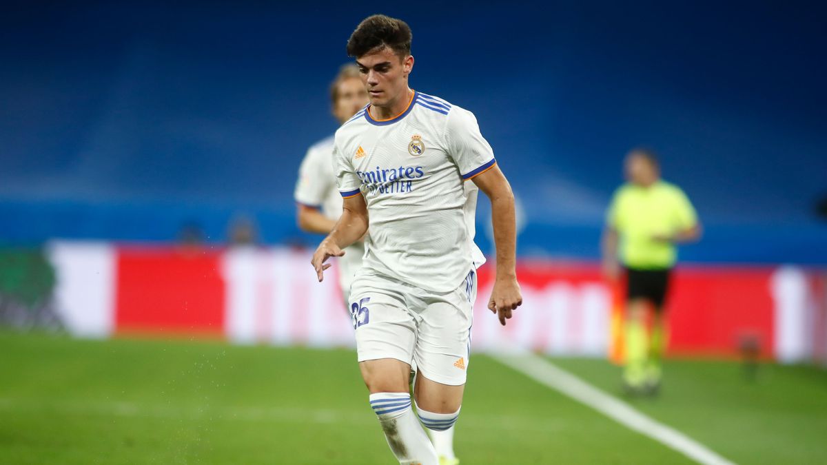 Miguel Gutiérrez en un partido con el Real Madrid Miguel Gutiérrez en un partido con el Real Madrid