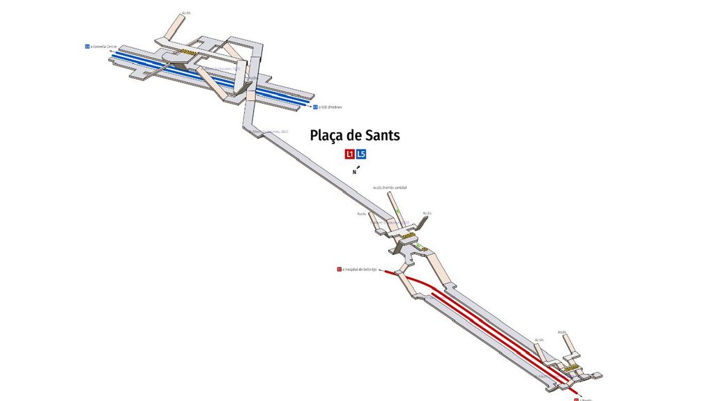 Recreación de la parada de metro Plaça Sants