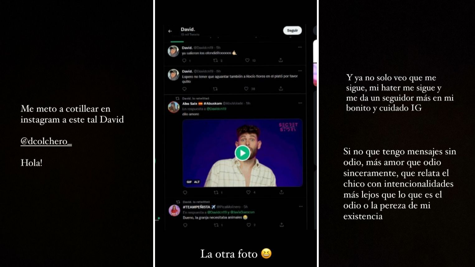 Gloria Camila descubre que el autor de las críticas en Twitter es el exconcursante de 'Secret Story'