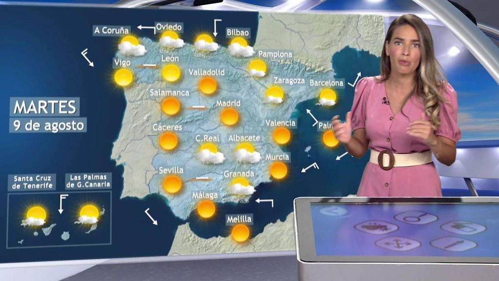 Las temperaturas van a subir el martes en gran parte de España