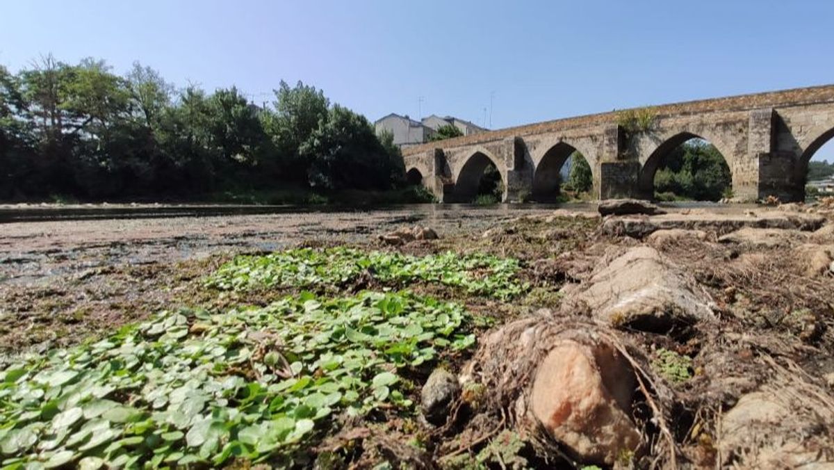 Río Miño prácticamente seco, a su paso por Lugo. Río Miño prácticamente seco, a su paso por Lugo.