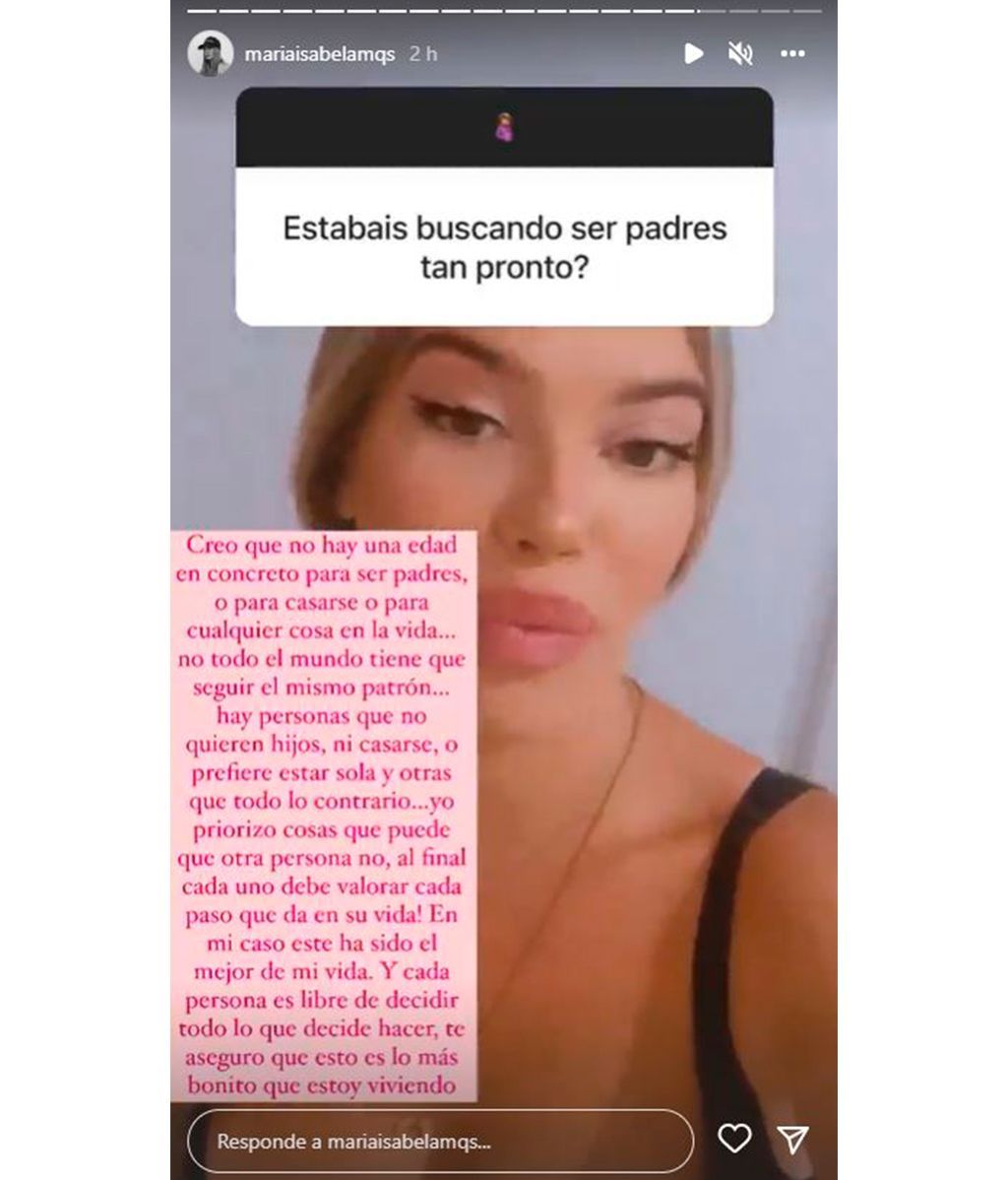 Maria Isabel se defiende de quienes creen que será madre muy joven