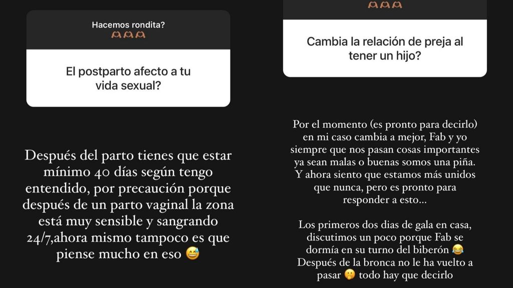 Violeta Mangriñán explica cómo ha afectado el embarazo a su vida sexual con Fabio Colloricchio