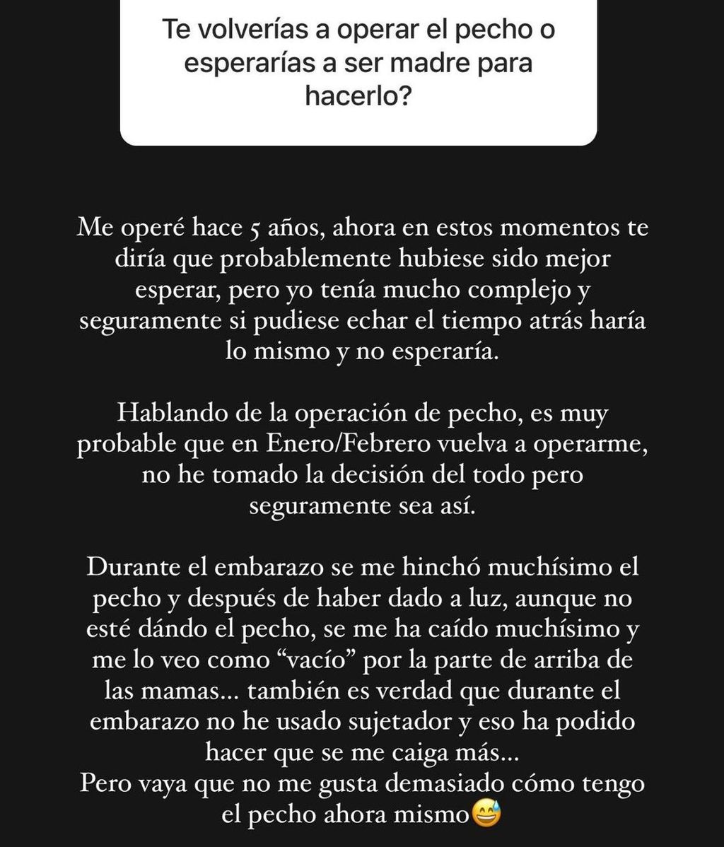 Violeta Mangriñán comunica su intención de pasar por quirófano tras haber dado a luz a su hija