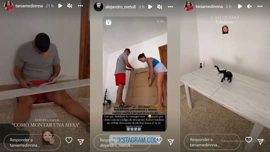 Alejandro Nieto y Tania Medina muestran los primeros detalles de su nueva casa