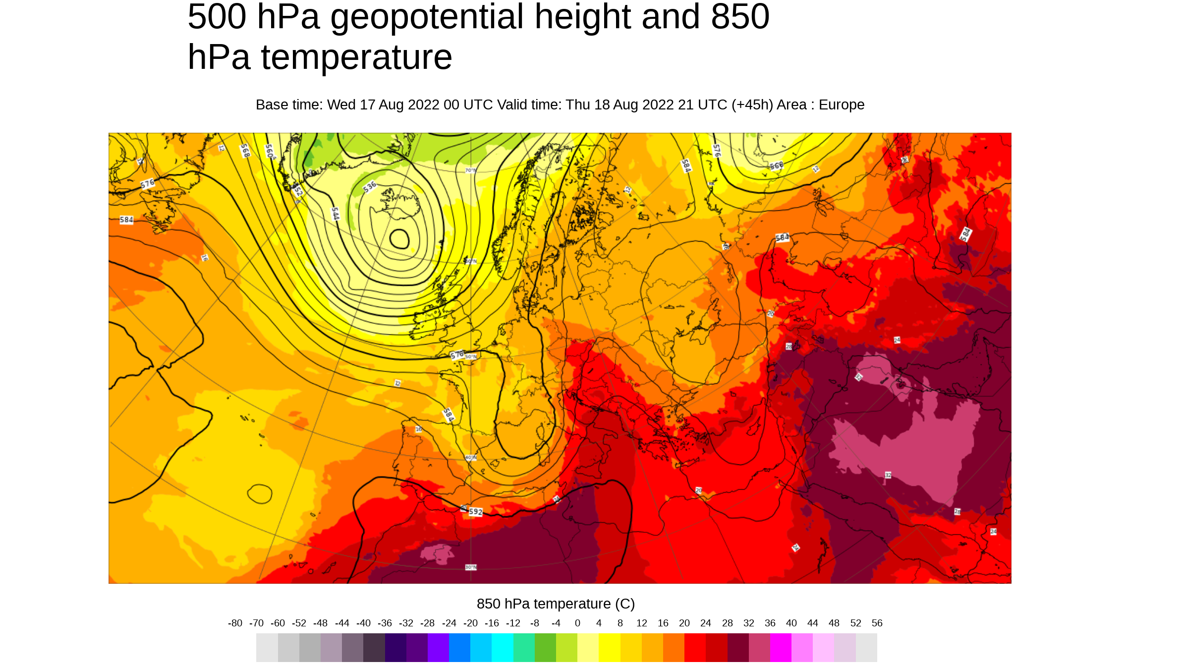Temperatura y geopotencial 500 hPa
