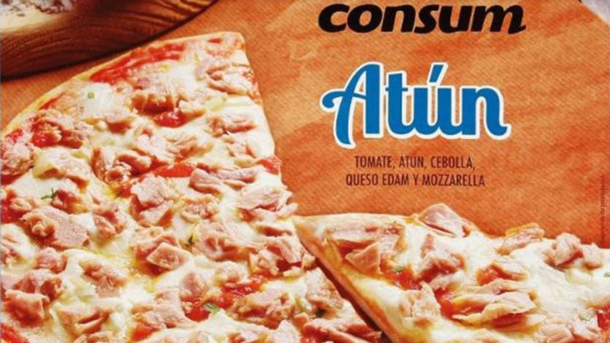 Pizzas de atún congeladas de la marca Consum, de las que ha alertado la AESAN