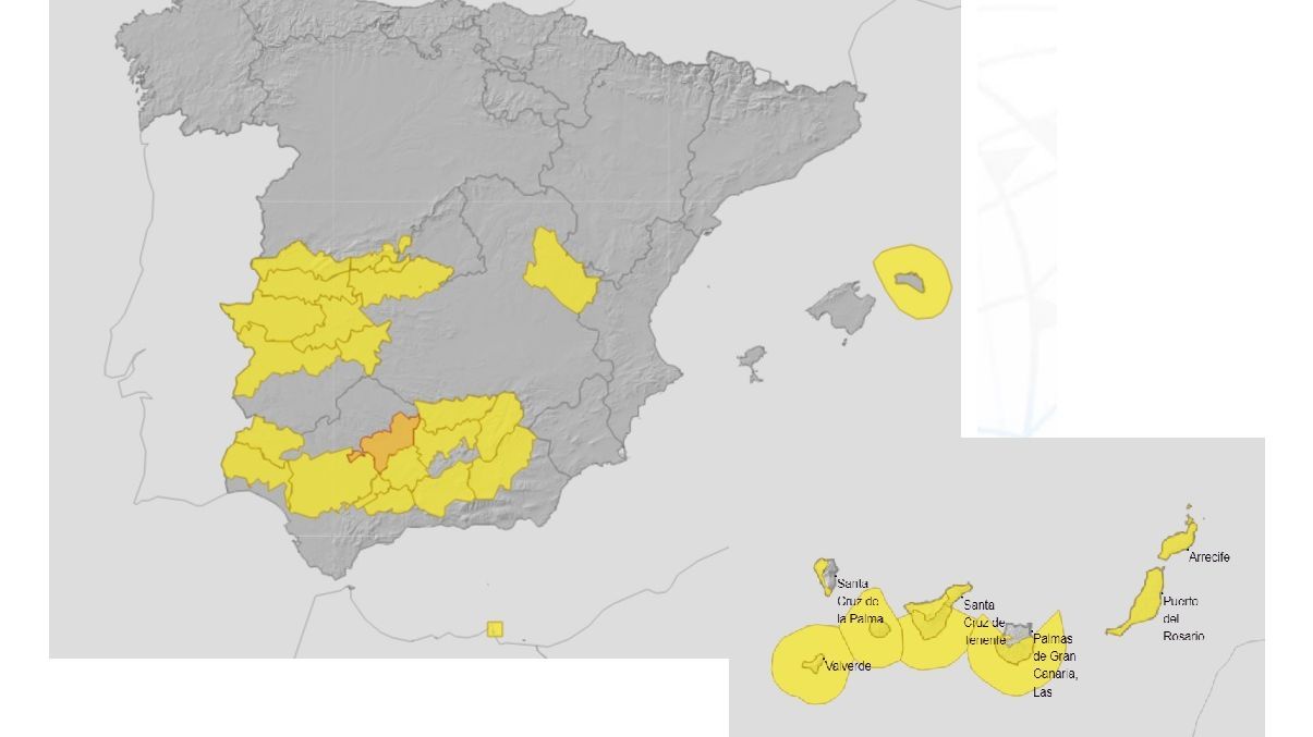 Avisos por calor y temporal costero previstos para el lunes 22